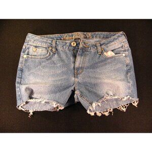 ARIZONA JEAN CO CUTOFF Blue Jean Womens Shorts W 33 Short Flare